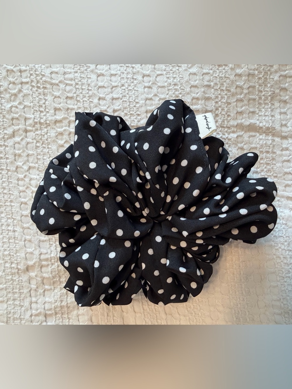 Free People - Kaxi Polka Dot Oversized Scrunchie Black & White